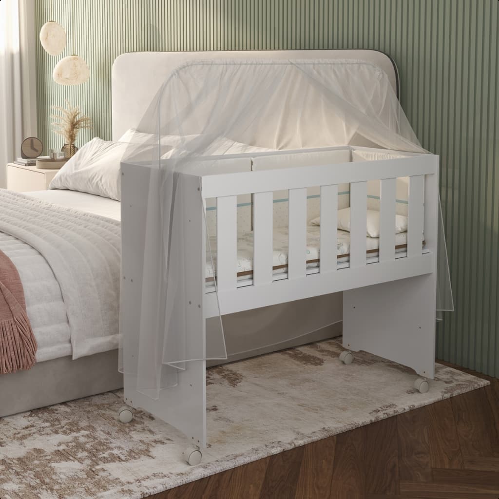 Mini Berço De Bebê Rubi Soninho Premium Quarto Infantil 5 em 1 Chiqueirinho E Acompanha Colchão K7