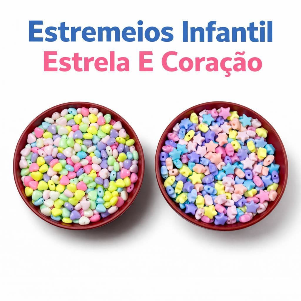 Miçanga Estremeios Coração E Estrela Colorido Pulseira Infantil Bijuterias Artesanato DIY