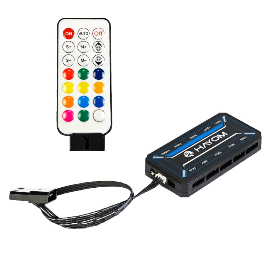Controladora Hub PC Gamer Hayom ARGB 6pin Led 5v | Kit Fan FC13 | C/ Controle