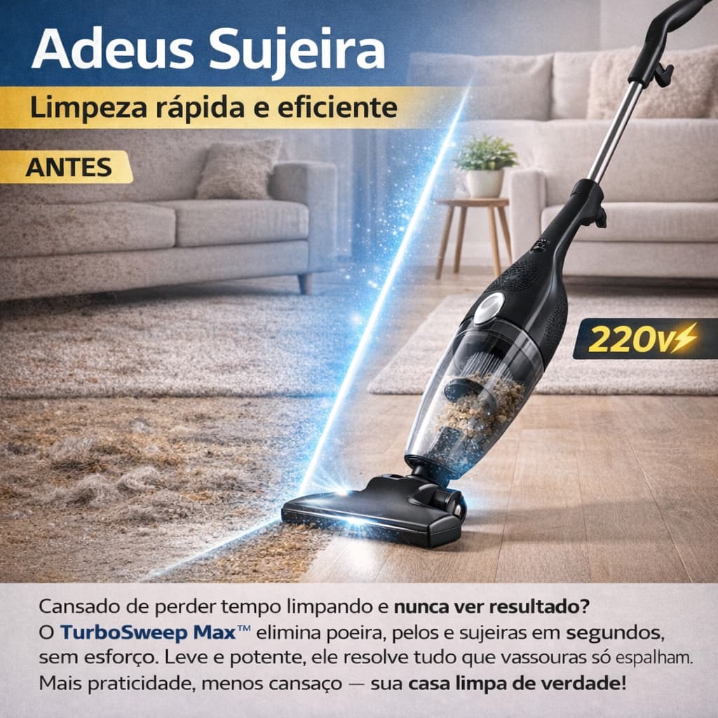 Aspirador Portatil Vertical Multifuncional Com Fio Potente 220v Domestico Leve