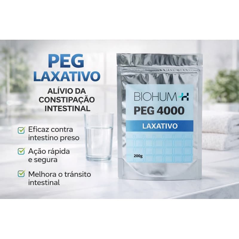 Peg 4000 Puro em pó 200 Gramas - Polietilenoglicol sem eletrólitos