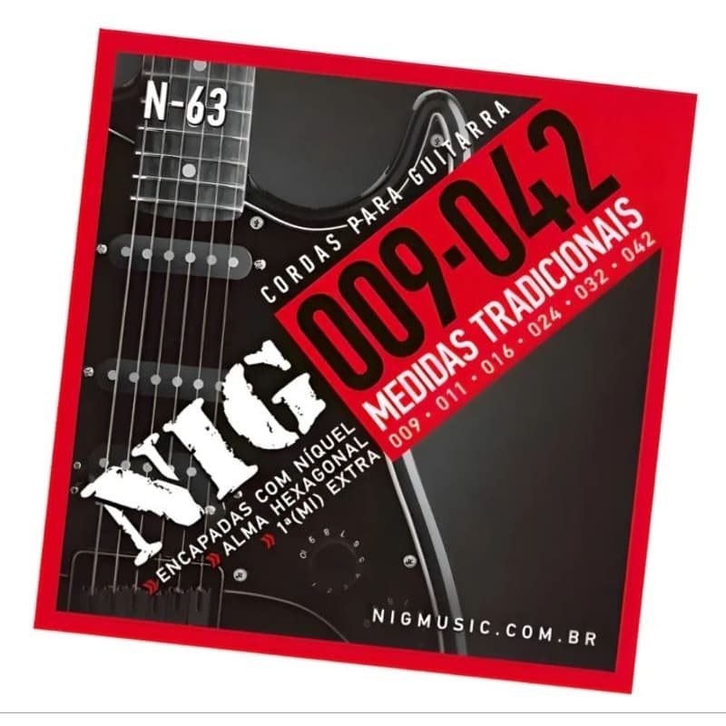 Corda Para Guitarra Encordoamento Nig 09 N63 Impecável