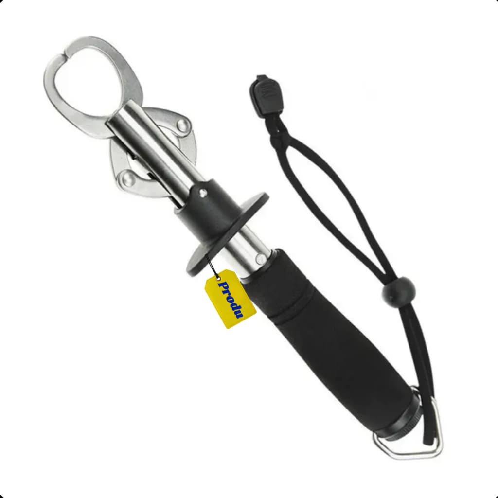 Alicate Contenção Pega Peixe Com Balança Integrada Aço Inox Cabo Pesca Esportiva Água Doce Salgada
