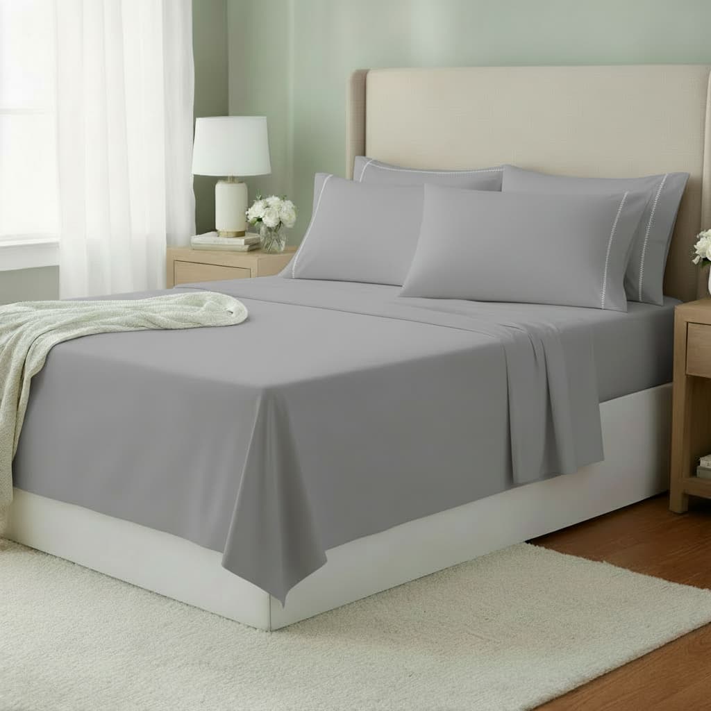 Roupa de Cama Lençol 4 pçs com Ponto Palito Percal Flex 400 fios