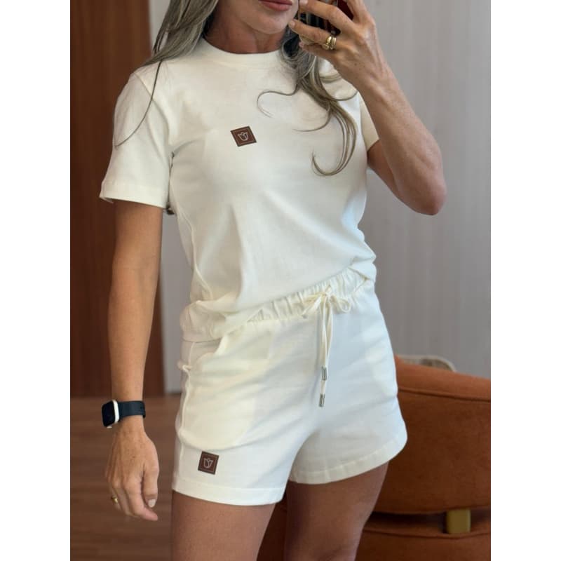 Conjunto Feminino Básico Premium | Camiseta + Short Conforto Casual Minimalista