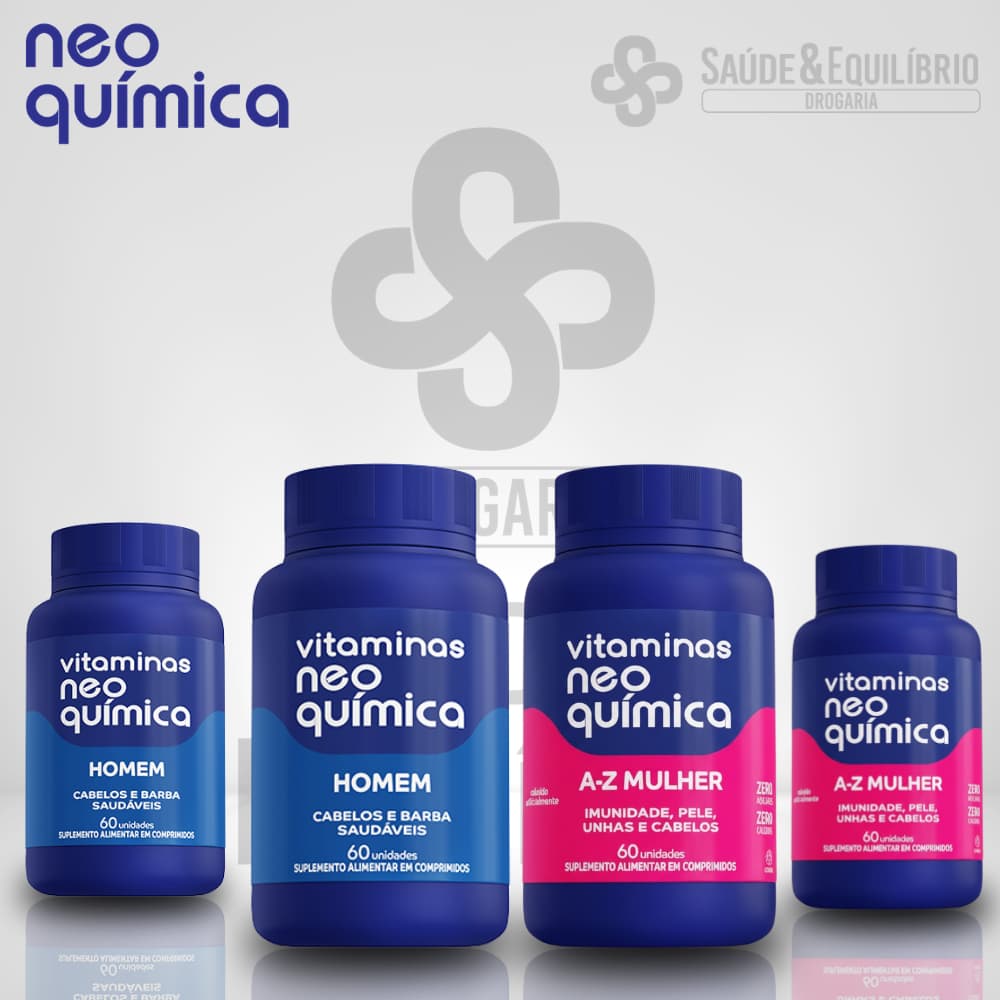 Kit casal 2 vitaminas 1 Homem + 1 A-Z Mulher