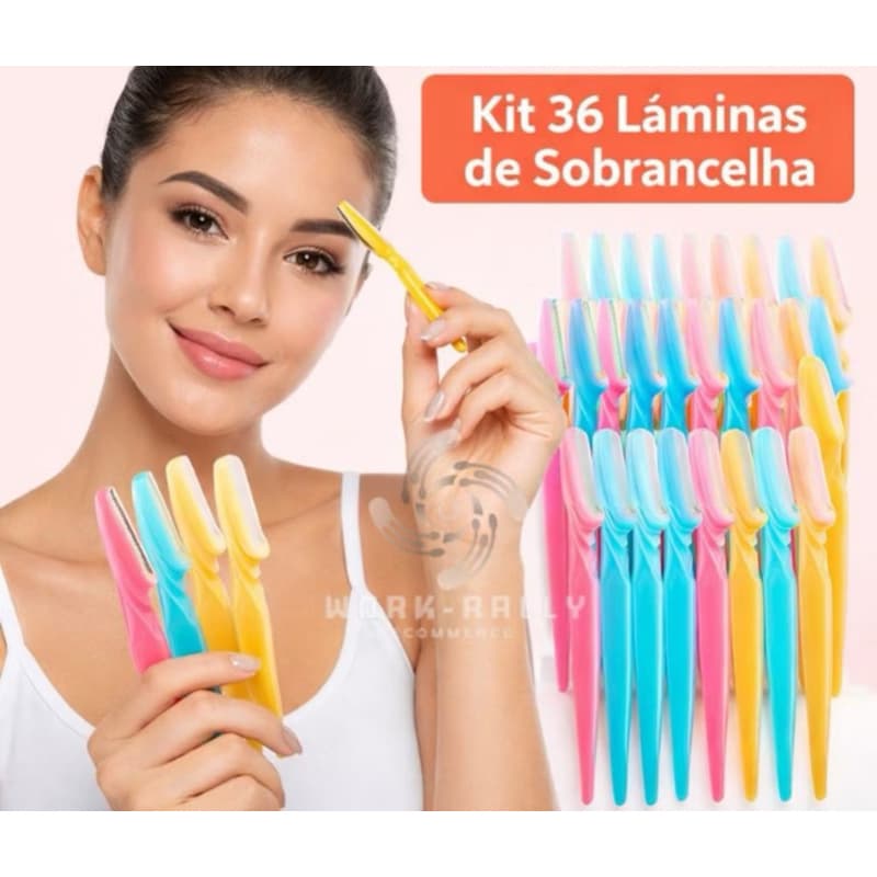 Kit 36/24/12 Laminas para Sobrancelha Multicolorida - Unissex Corpo e Rosto