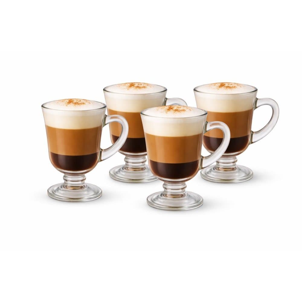 Kit 4 Canecas Cappuccino Vidro 120ml | Xícaras Pequenas Café Expresso Elegante