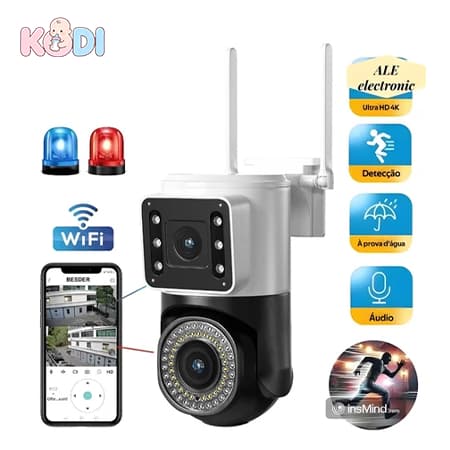 Camera Segurança Externa Lente Dupla 4k Sirene câmera WiFi--G1