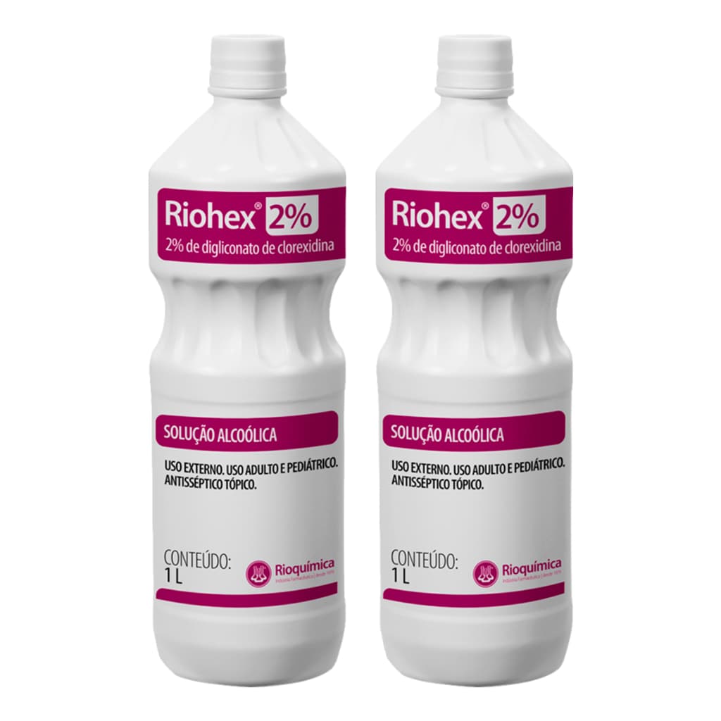 Kit C/2 Riohex 2% Alc 1Litro