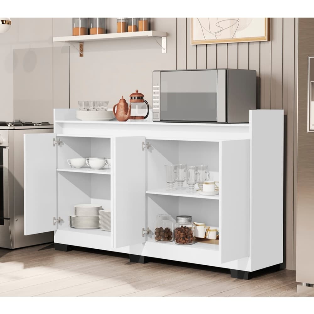 Rack Aparador Buffet Cantinho Café Retrô 4 Portas Ryzen Novo Modelo Lançamento