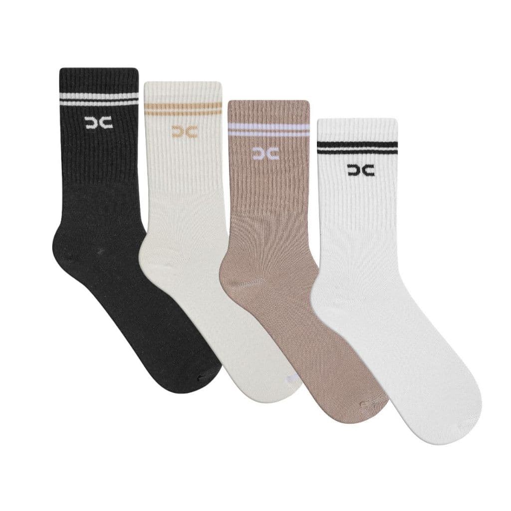 Combo 4 Meia Lisa Cano alto Longo Kit Meias academia Casual Feminina Meia esporte MAsculina