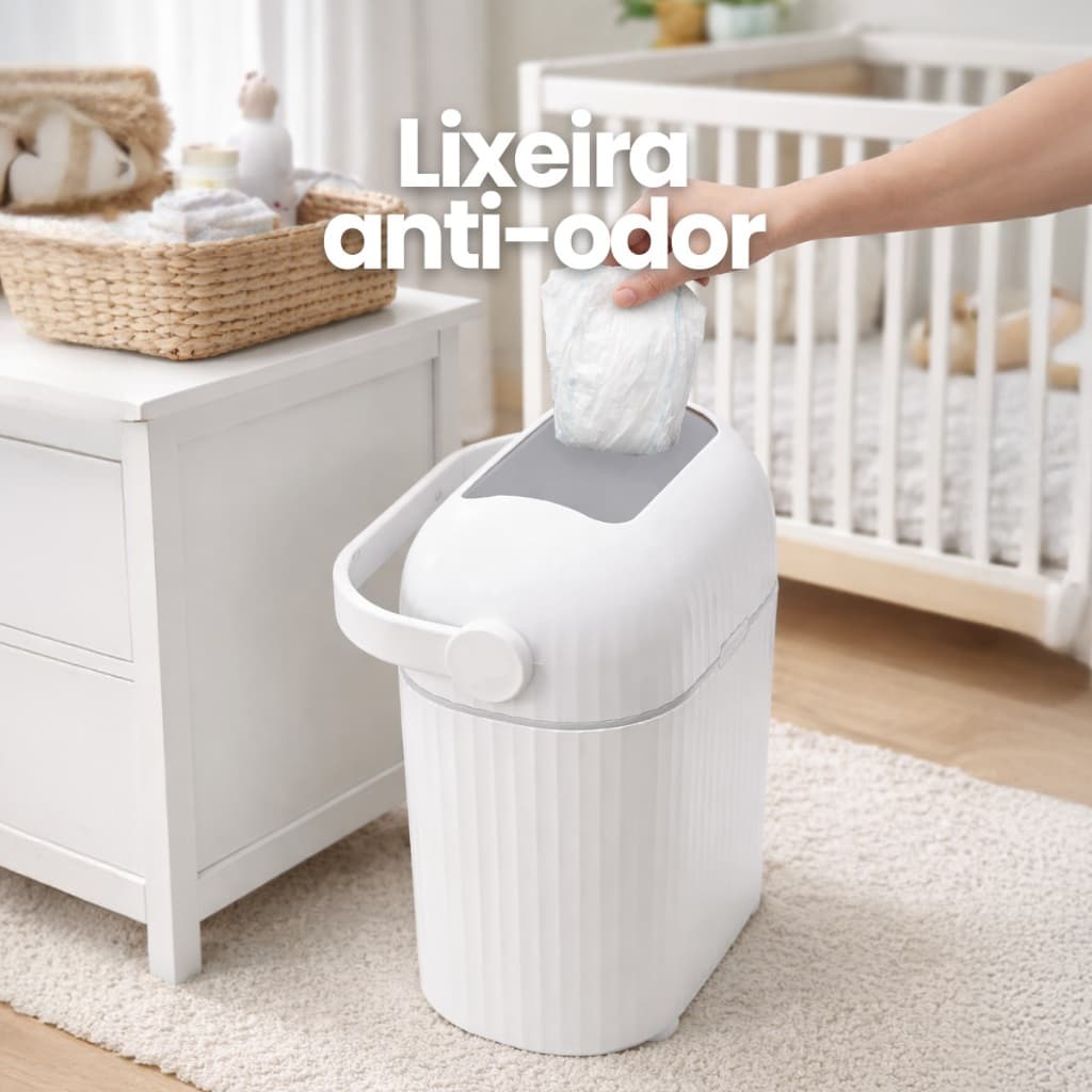 Lixeira Mágica Anti Odor Para Descarte De Fralda 9 Litros Lixo para fralda