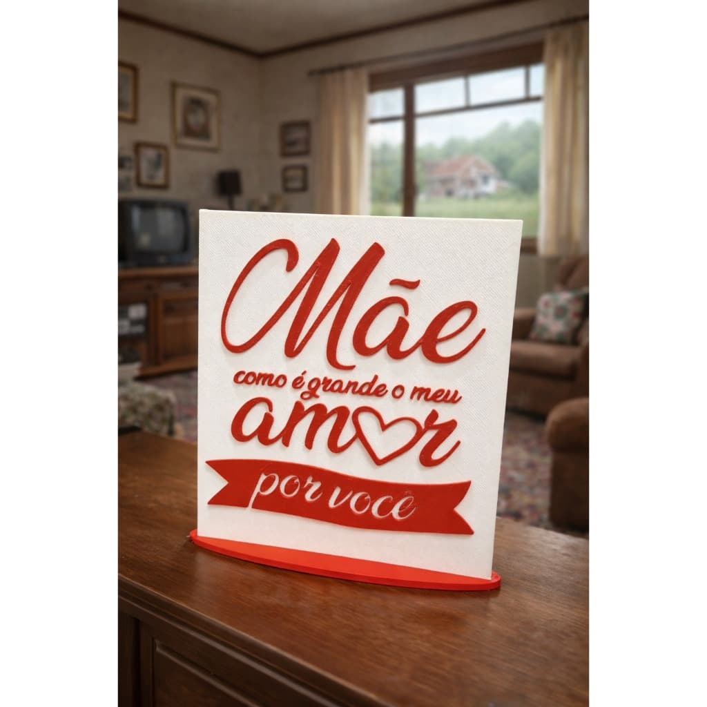 Letreiro Dia das Mães - "Meu amor por você" em Impressão 3D, Letreiro, presente, decoração, casa, escritório, lembrança.
