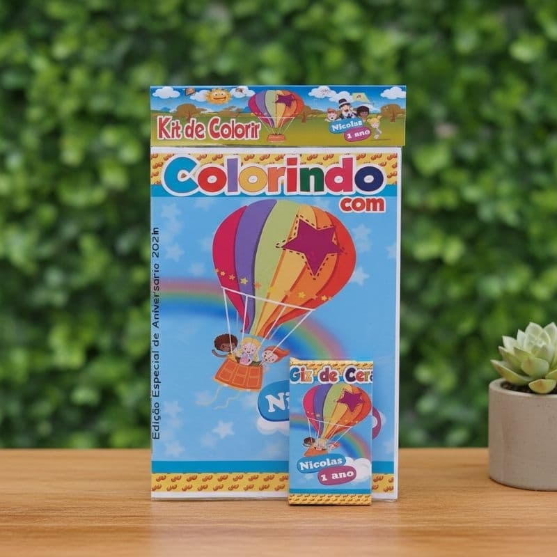 Kit Colorir Personalizado Mundo Bita com Giz de Cera | Livrinho 12 Desenhos | Lembrancinha Infantil Aniversário