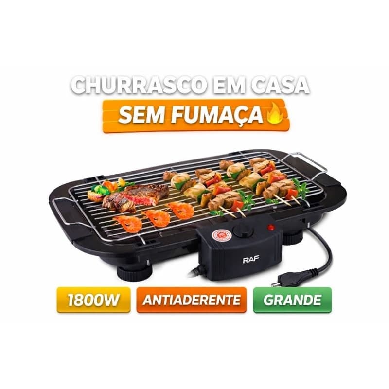 Churrasqueira Elétrica 2000W Grill de Mesa Sem Fumaça Antiaderente 220V