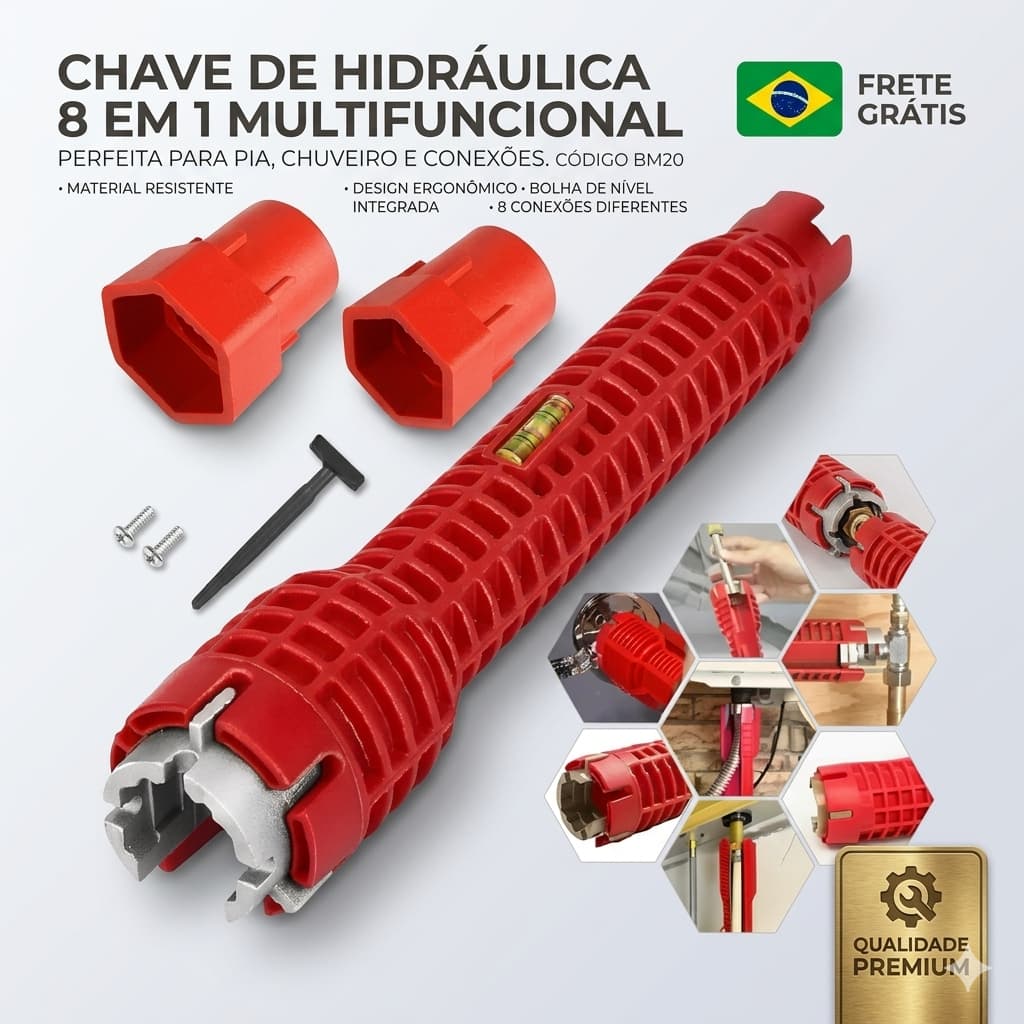 Chave Hidraulica Multiuso para valvulas torneiras Chave Grifo instalador hidraulico