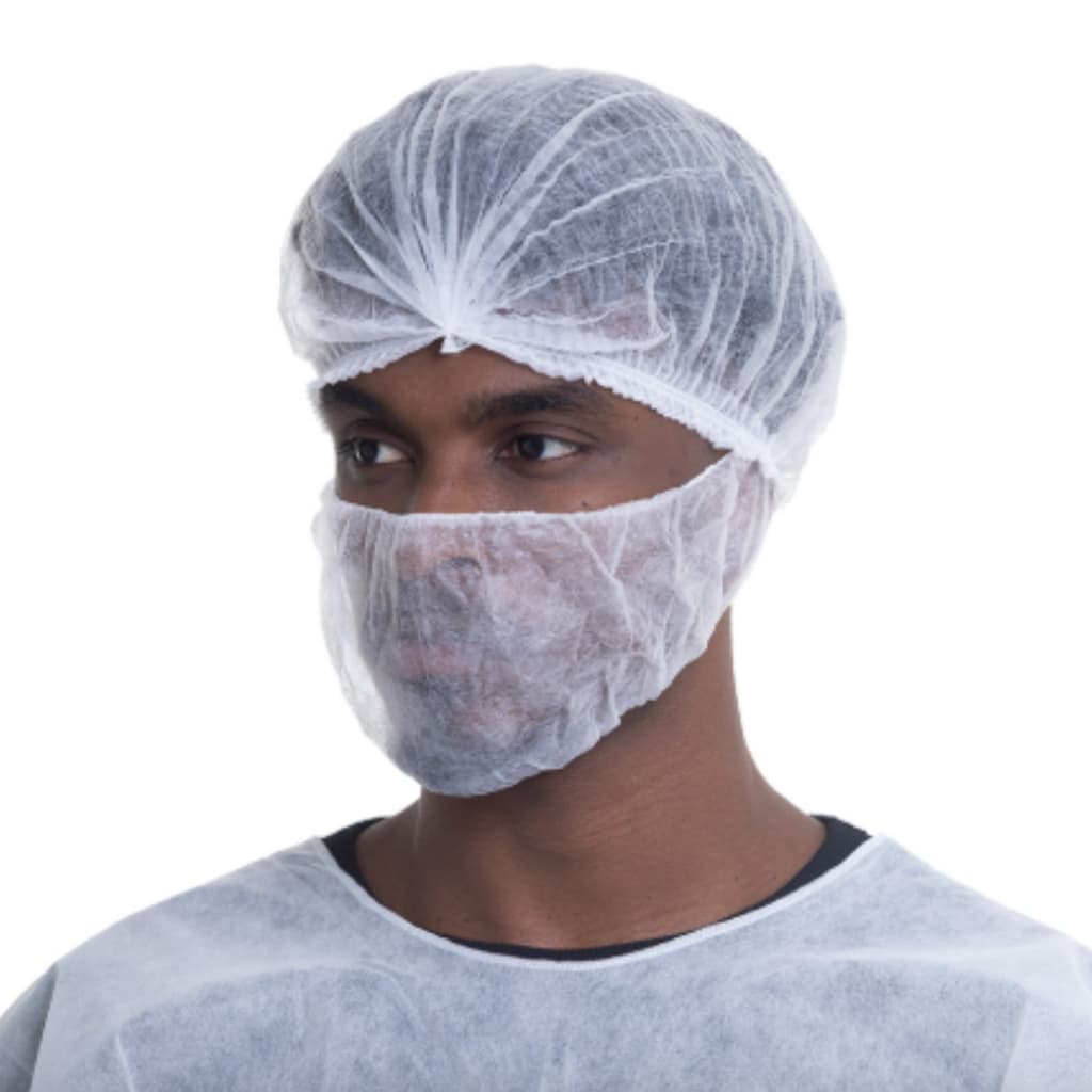 Mascara Protetor De Barba E Bigode Descartável Pacote C/100