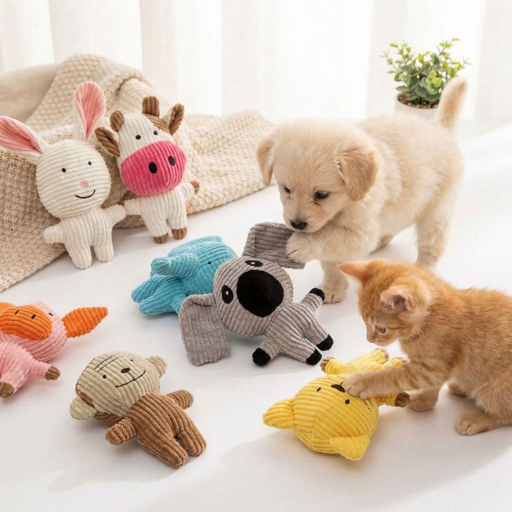 Brinquedo Pelúcia para Cachorro Anti Estresse Pet Macio Fofo Com Apito