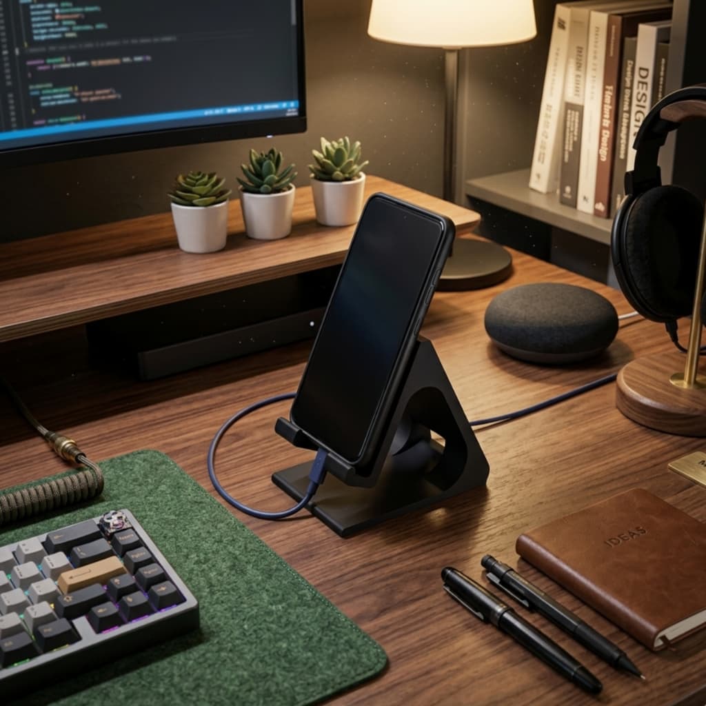 Suporte de Celular de Mesa - Design Minimalista para Mesa de Trabalho e Estudo