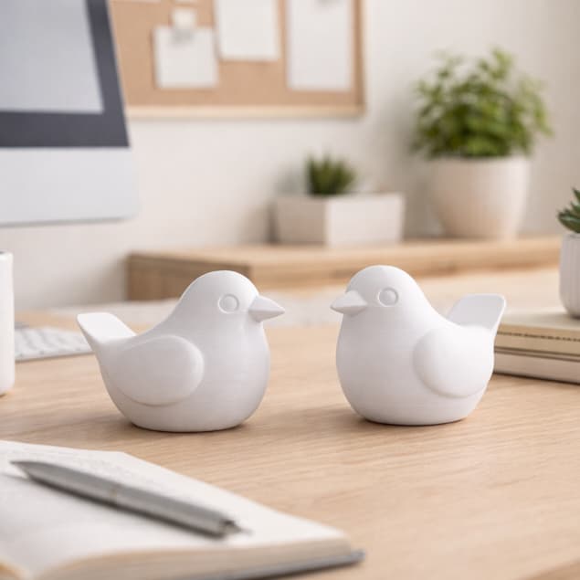Kit 2 Andorinhas Decorativas de Parede Minimalista Branco e Preto Luxo Moderno