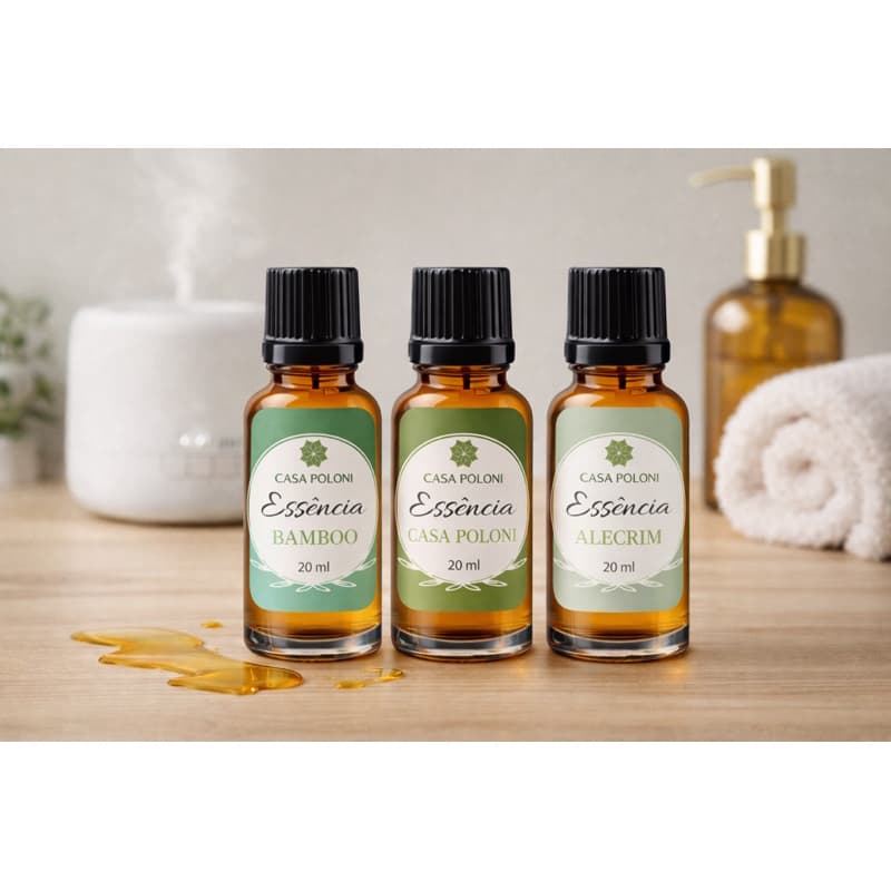 Kit Trio de Essências Puras em Óleo 20ml cada - difusores, fabricação de sabonetes, velas e aromatizadores.