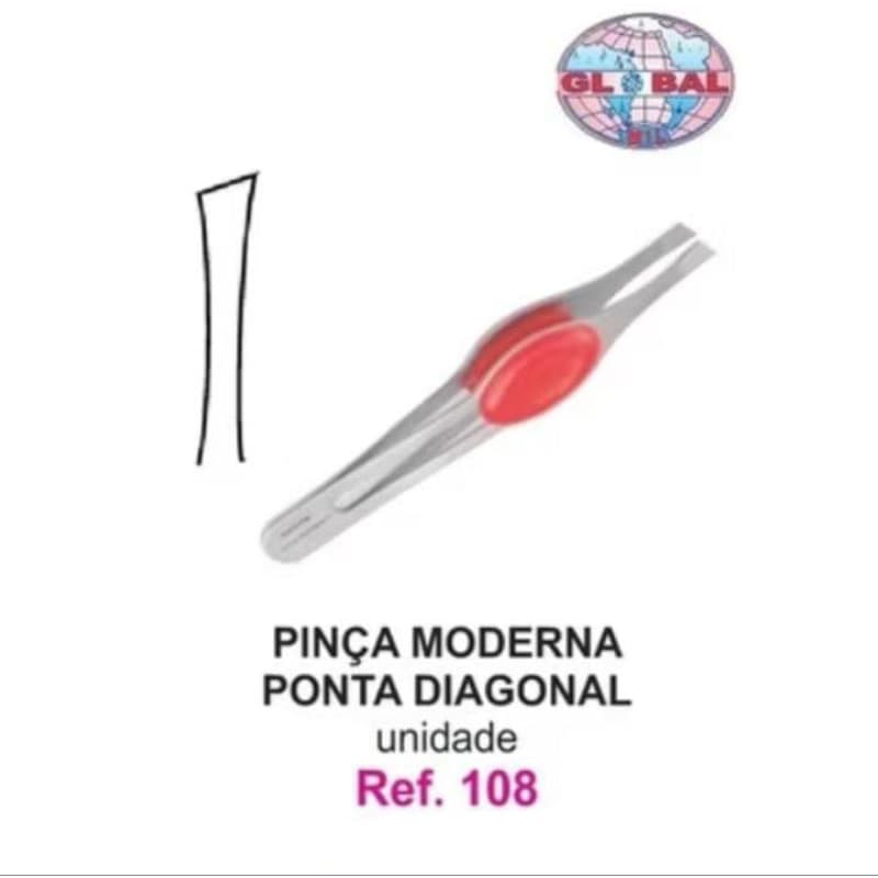 02 Pinças moderna ponta diagonal Global Mil Ref. 108