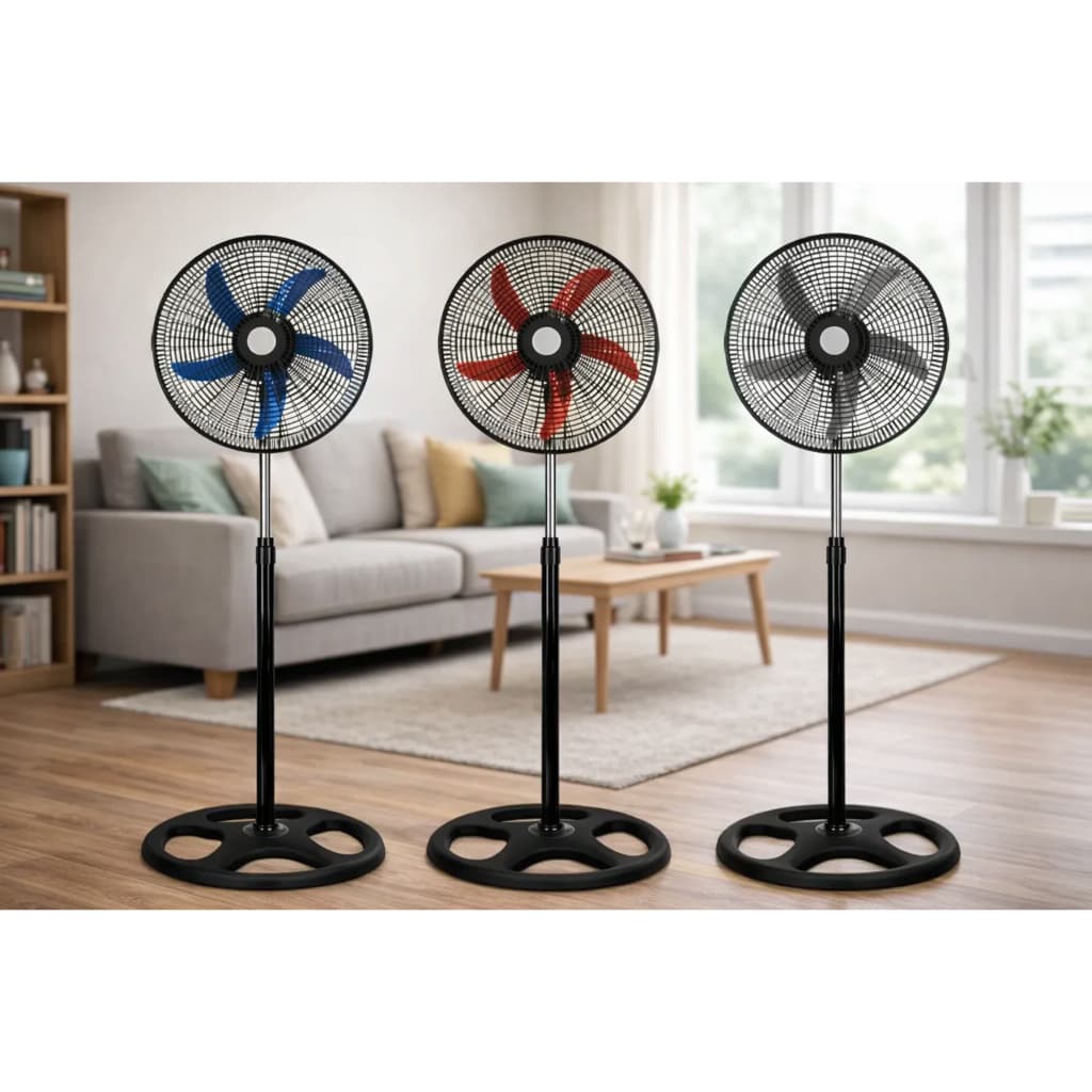 Ventilador Pedestal 60W Potente Silencioso Circulador 3 Velocidades Ajustável Casa Quarto Escritório