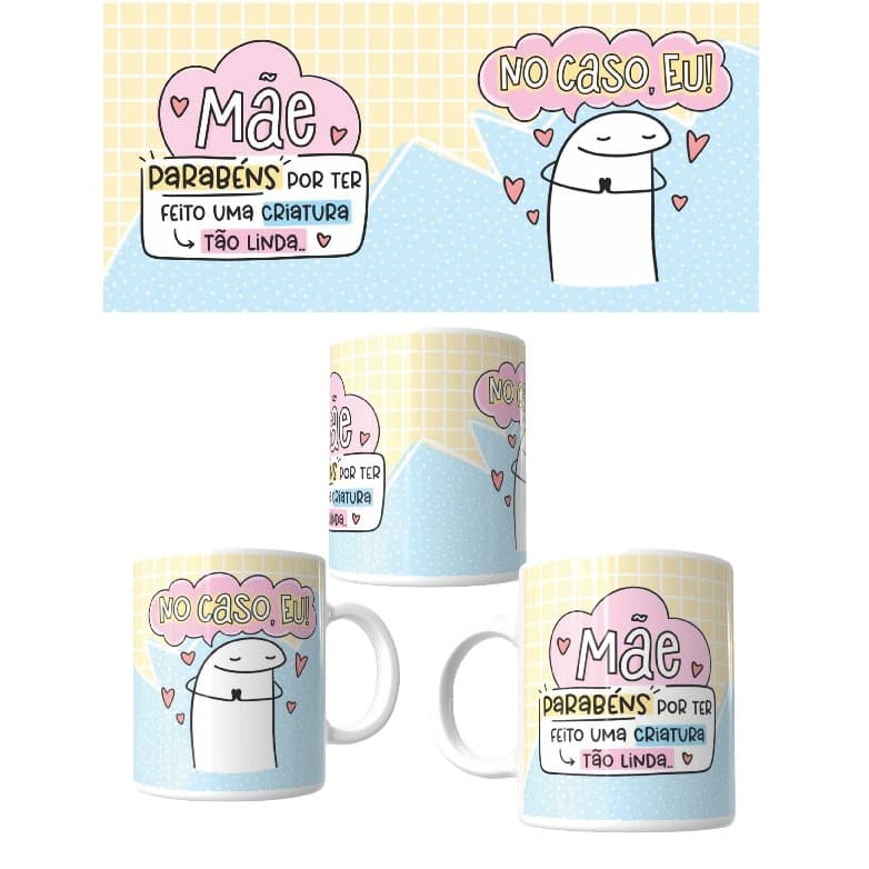 CANECA DE PORCELANA DIA DAS MÃES PARABENS