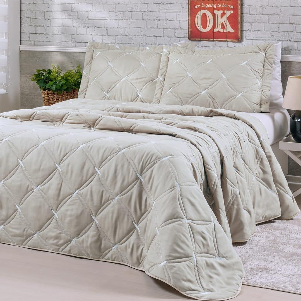 Cobre Leito 3 Peças para Cama de Casal Percal 200 Fios Unique Premium