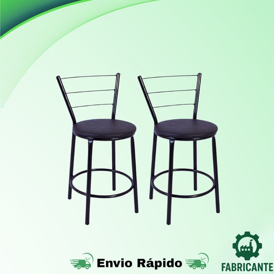 Kit 2 Banquetas Baixa Reforçada Cozinha Americana Balcão Casa Apartamento Banco Cadeira