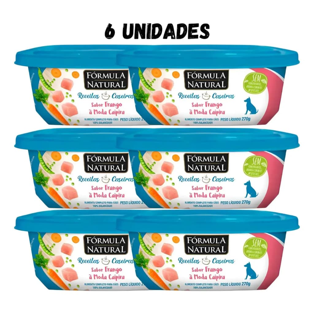Ração Úmida Fórmula Natural Frango Caipira 270g Kit 6un