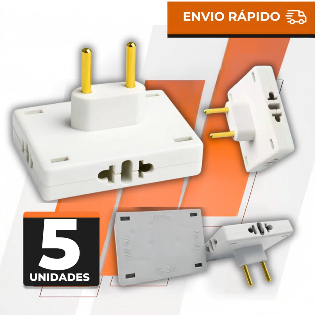 Adaptador Tê Fixo 4 Entradas 10A Universal Bivolt