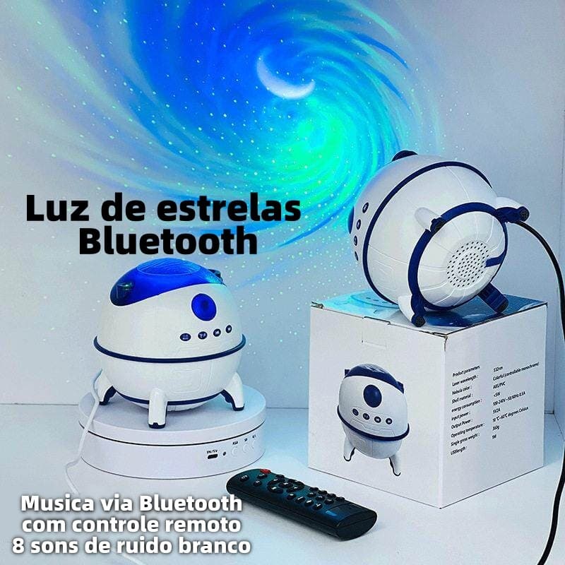 Projetor Luz Noturna Estrela，Luminária Galáxia Bluetooth，Projetor Céu Estrelado Lua，Com Controle，Aurora Galaxy Projetor