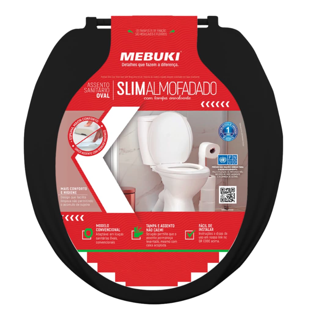 Tampa Pra Vaso Sanitário Almofadado Deca Oval Preto 1.6gpf 6.0lpf