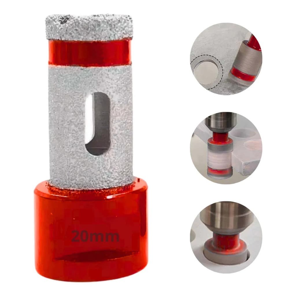Broca Serra Copo Diamantada Furar E Escarear 20mm Rosca M14