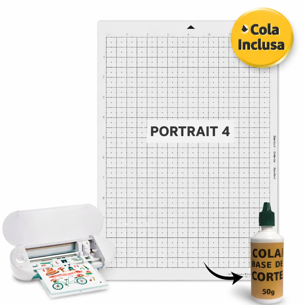 Base de Corte para Portrait 4 Silhouette + 1 Cola 50g - Esteira Pro