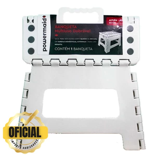 BANQUETA Banquinho Multiuso Retrátil Dobrável 22cm Antiderrapante Até 150kg Reforçado