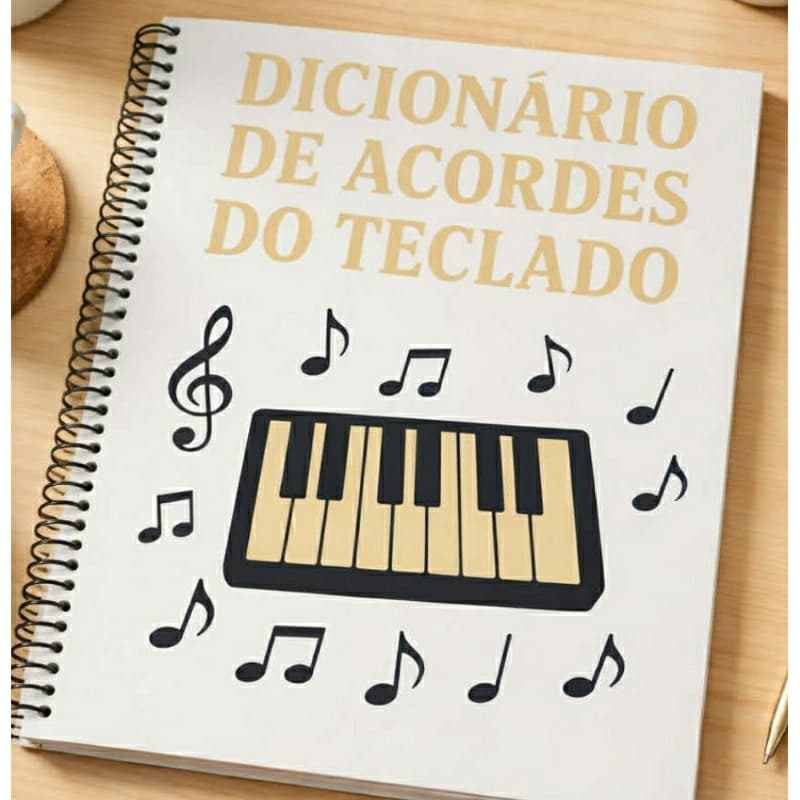 Super Dicionário de Acordes do Teclado para Iniciantes Apostila Caderno Memorize Rápido do Zero e Saia Tocando