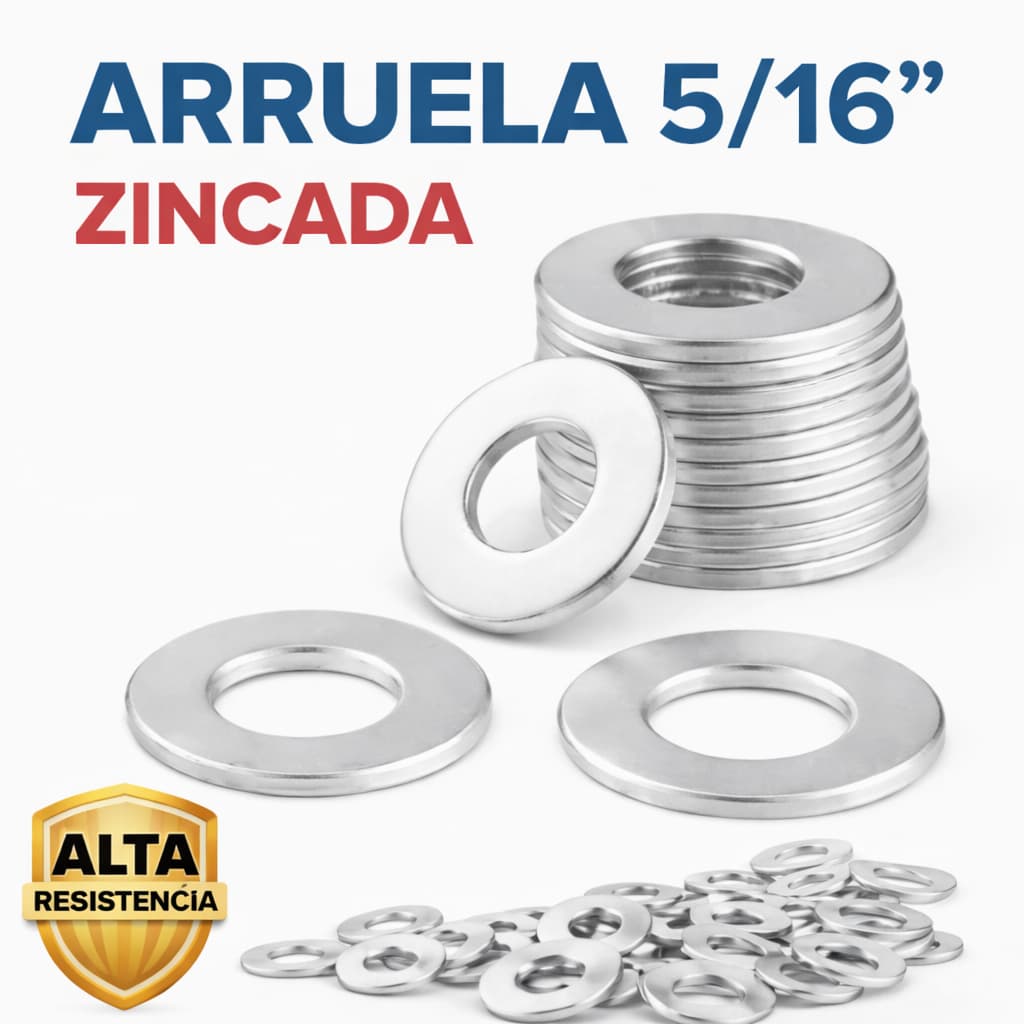 Kit Arruela Zincada 5/16 Reforçada Alta Qualidade 200 500 1000 Peças