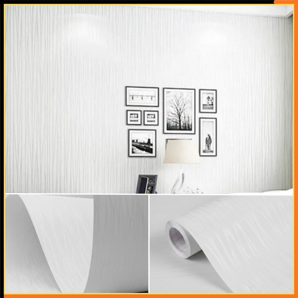 Papel de Parede 3D Linha Branco 5M Adesivo Autocolante para Sala  1/2/3 Peças