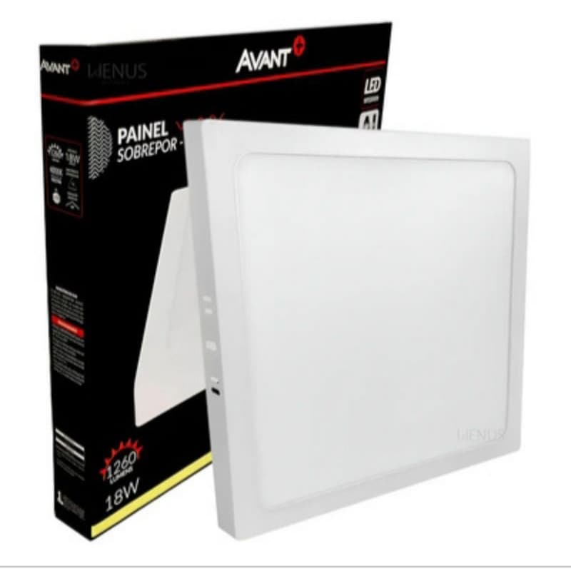 PAINEL LED SOBREPOR QUAD 18W 4000K AVANT BIVOLT (22x22cm)