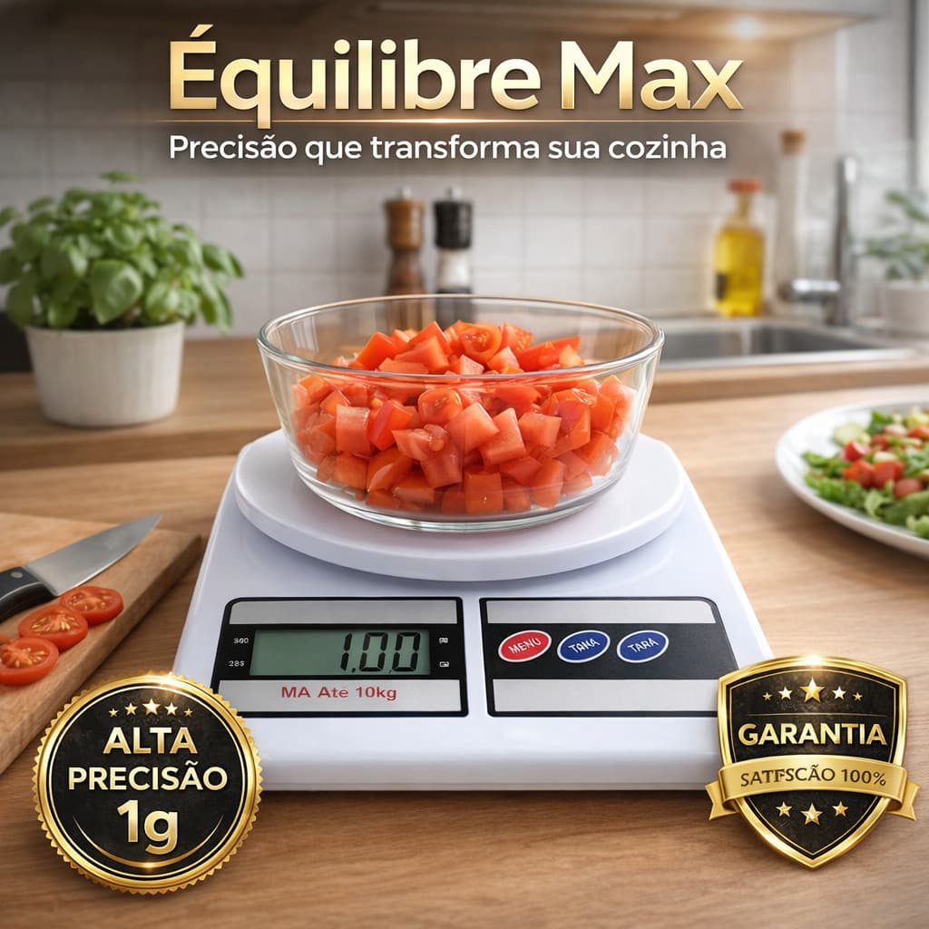 Balança Digital de Cozinha 10kg Alta Precisão com Tara LCD – Ideal para Dieta, Fitness e Receitas Perfeitas
