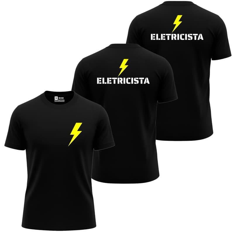 Kit 3 Camisas ELETRICISTA ELETRICIDADE ELÉTRICA Uniforme Dry Fit Profissão Trabalho Camiseta Masculina
