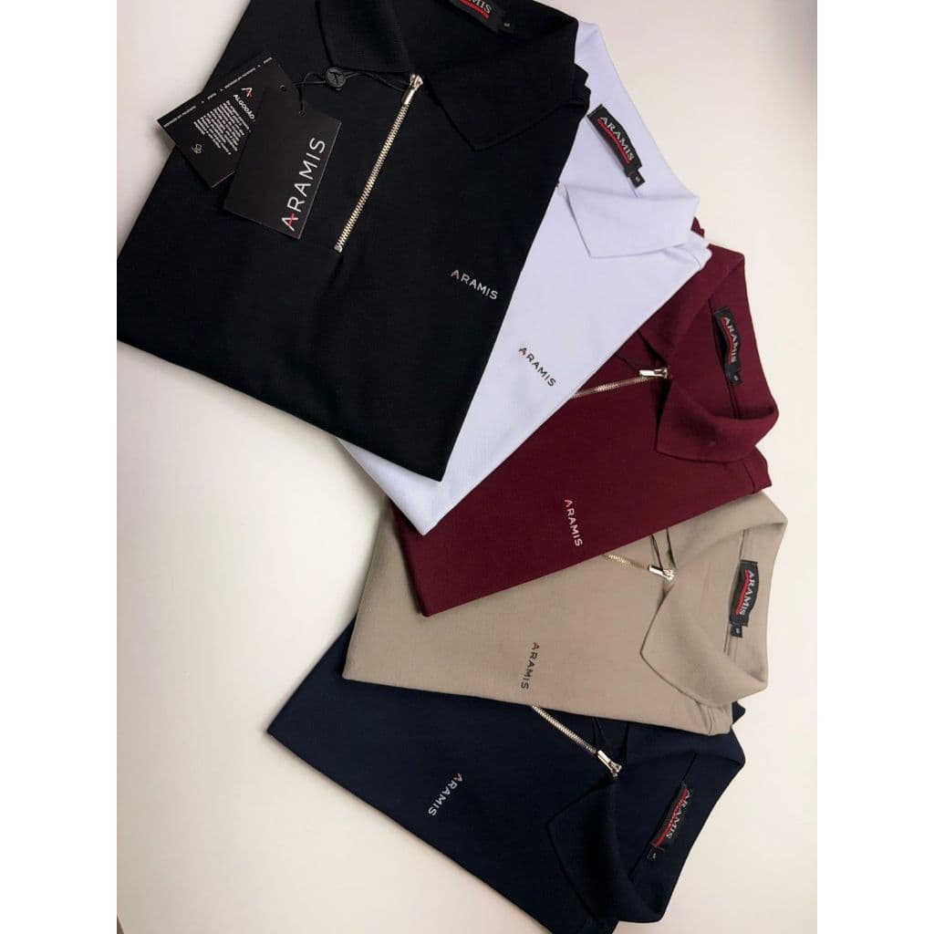 gola polo elastic com elastano com ziper