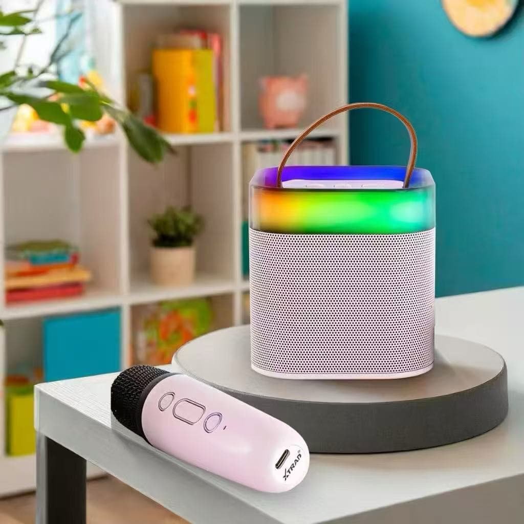 Caixinha de Som Multimídia Portátil Bluetooth RBG com Karaokê – Infantil e Adulto XDG-59