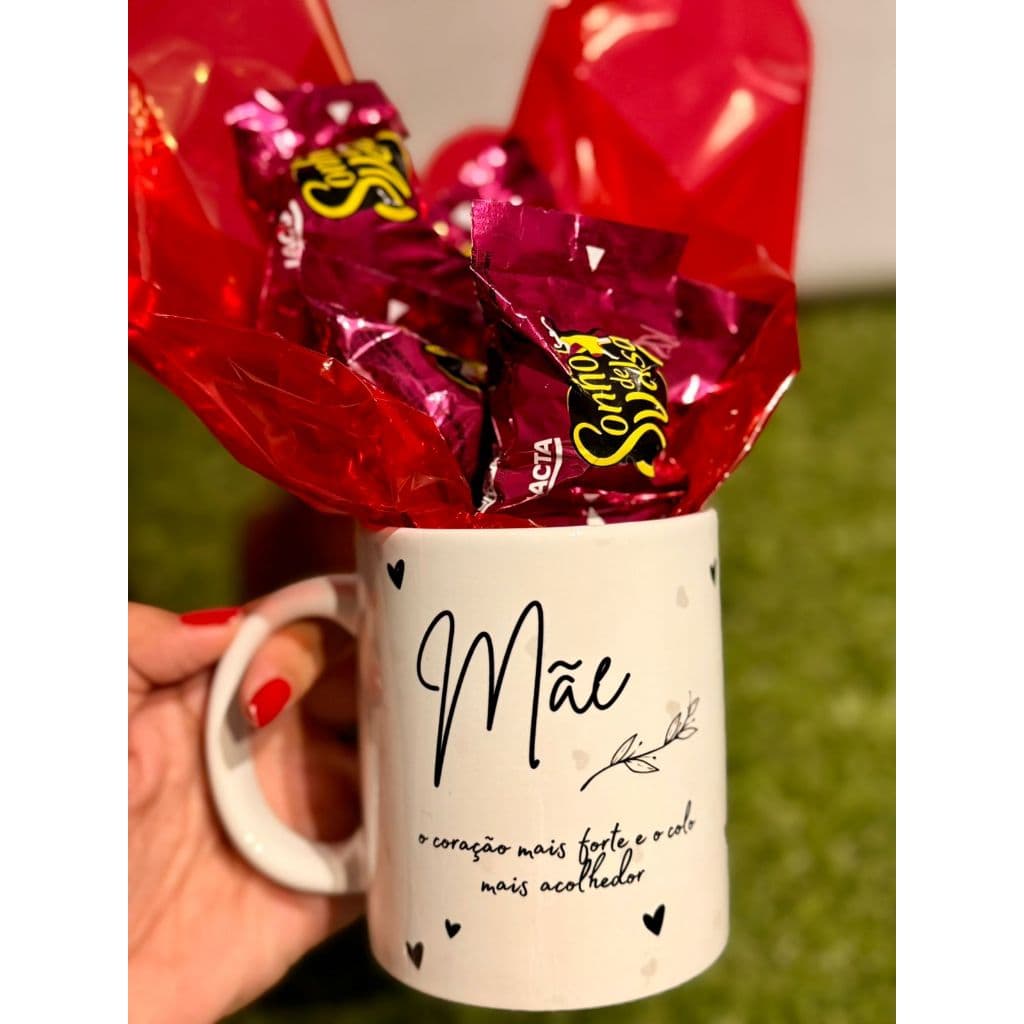 Caneca dia das mães porcelana kit completo, mãe