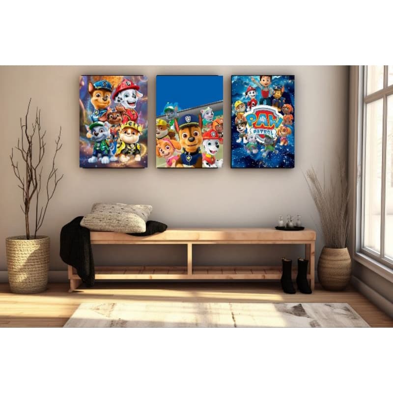 Quadros Decorativos Personalizado Infantil Patrulha Canina Para Sala Quarto Escritório Decoração