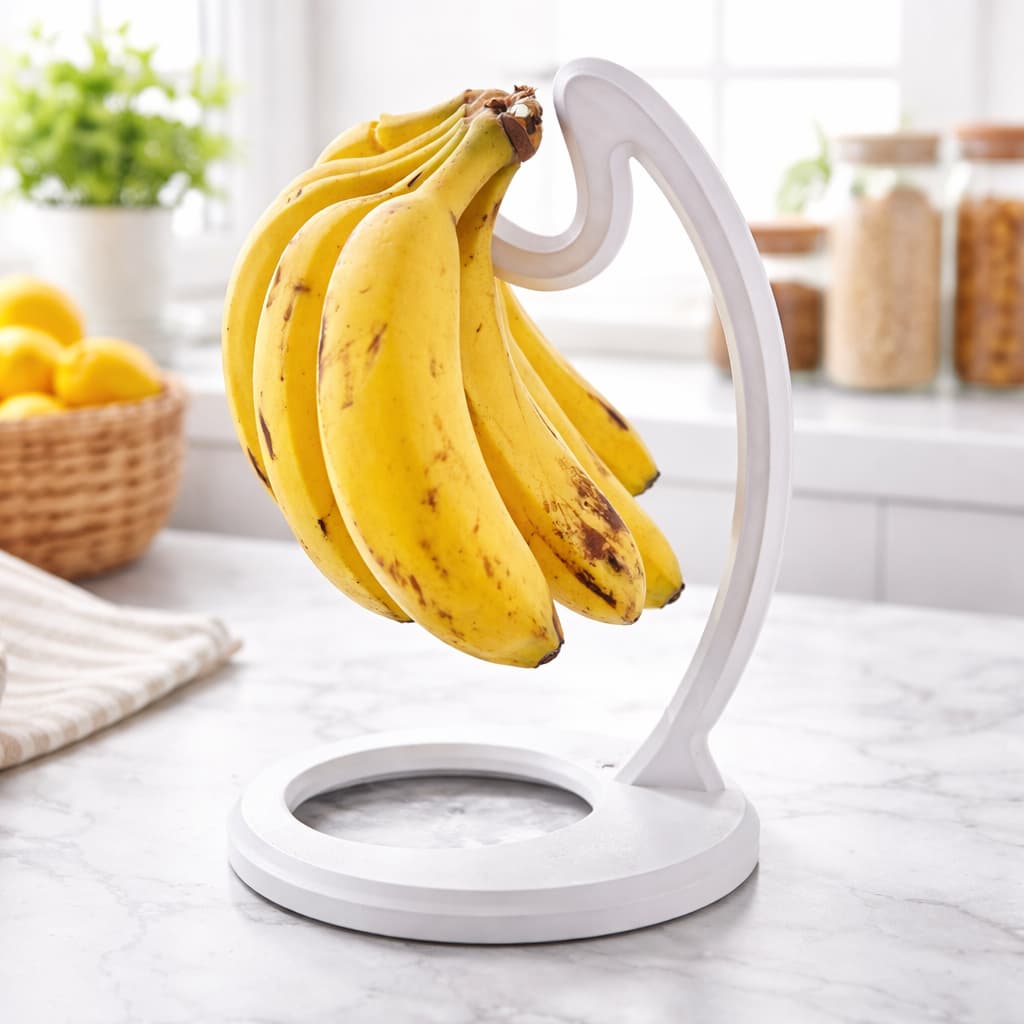 Suporte para Bananas Mesa Fruteira com Gancho Porta Frutas Organizador Cozinha Multiuso Resistente