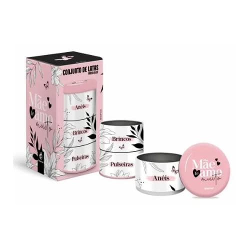 Conjunto de Porta Jóias Lata Brasfoot - Mãe Sua Luz Inspira